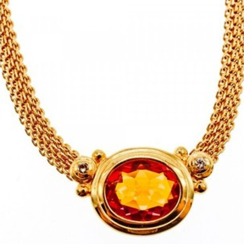 925 Sterling Silver Gold Plated Mystic Topaz Necklace