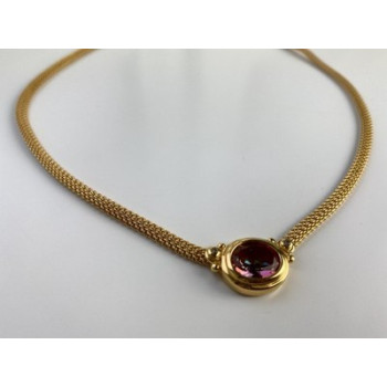 925 Sterling Silver Gold Plated  Mystic Topaz Necklace