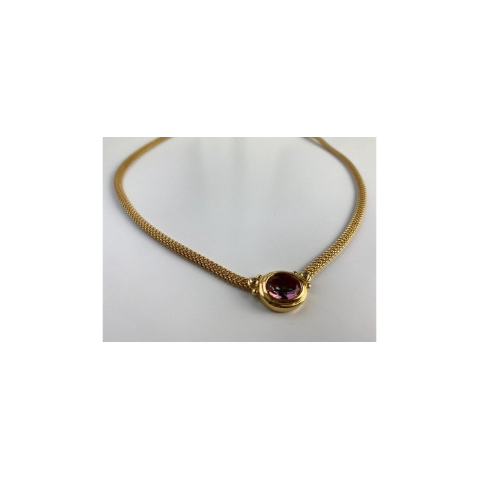 925 Sterling Silver Gold Plated  Mystic Topaz Necklace
