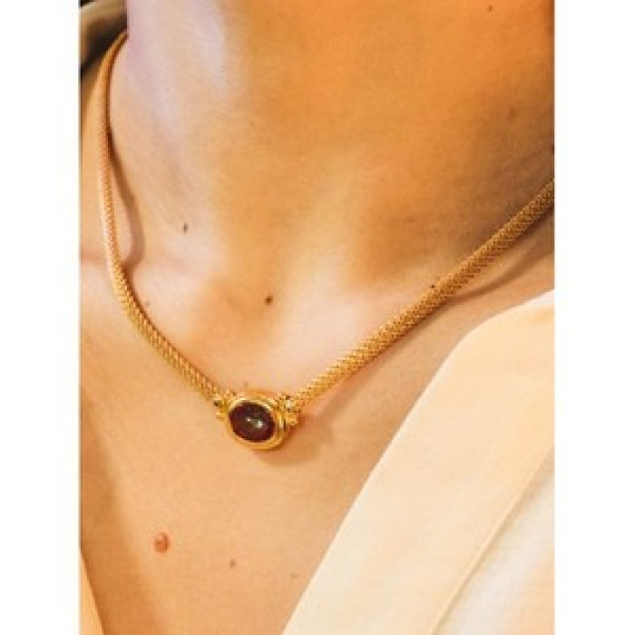 925 Sterling Silver Gold Plated Mystic Topaz Necklace