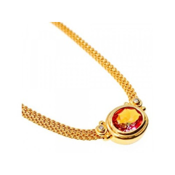 925 Sterling Silver Gold Plated  Mystic Topaz Necklace