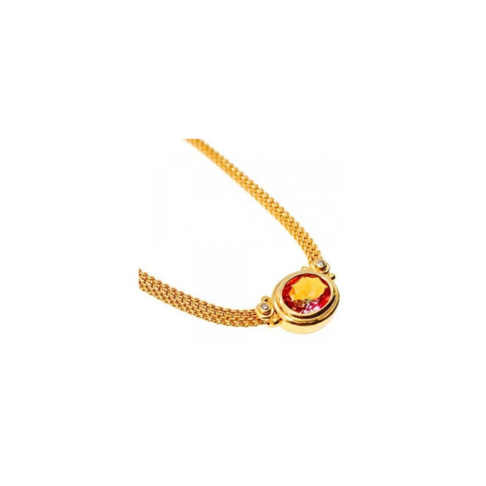 925 Sterling Silver Gold Plated  Mystic Topaz Necklace