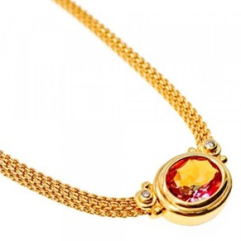 925 Sterling Silver Gold Plated Mystic Topaz Necklace