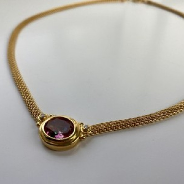 925 Sterling Silver Gold Plated Mystic Topaz Necklace