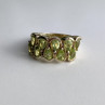 925 Sterling Silver Gold Plated Peridot Ring Size 6.5
