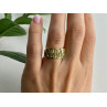 925 Sterling Silver Gold Plated Peridot Ring Size 6.5