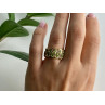 925 Sterling Silver Gold Plated Peridot Ring Size 6.5