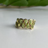 925 Sterling Silver Gold Plated Peridot Ring Size 6.5