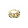 925 Sterling Silver Gold Plated Peridot Ring Size 6.5
