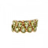 925 Sterling Silver Gold Plated Peridot Ring Size 6.5