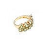 925 Sterling Silver Gold Plated Peridot Ring Size 6.5