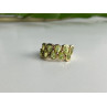 925 Sterling Silver Gold Plated Peridot Ring Size 6.5