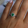 925 Sterling Silver Emerald & Beryl Ring Size 7