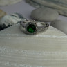 925 Sterling Silver Emerald & Beryl Ring Size 7