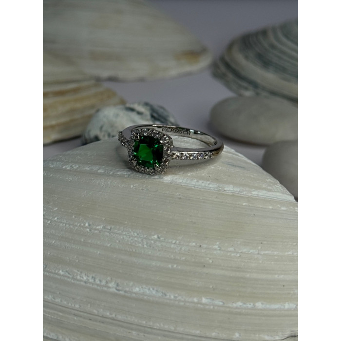 925 Sterling Silver Emerald & Beryl Ring Size 7