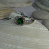 925 Sterling Silver Emerald & Beryl Ring Size 7