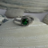 925 Sterling Silver Emerald & Beryl Ring Size 7