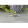 10K YELLOW GOLD AQUAMARINE & DIAMONDS RING SIZE 7