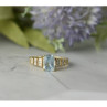 10K Yellow Gold Aquamarine & Diamonds Ring Size 7
