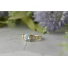 10K YELLOW GOLD AQUAMARINE & DIAMONDS RING SIZE 7
