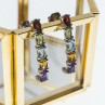 925 Sterling Silver Multi Gemstones Earrings