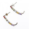 925 Sterling Silver Multi Gemstones Earrings