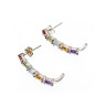 925 Sterling Silver Multi Gemstones Earrings