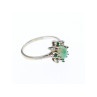 10K WHITE GOLD STAR SAPPHIRE, EMERALD & DIAMONDS RING SIZE 8.5