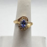 14K Yellow Gold Tanzanite & Diamonds Ring Size 5