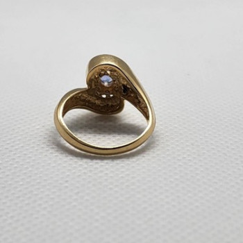 14K Yellow Gold Tanzanite & Diamonds Ring Size 5