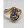 14K YELLOW GOLD TANZANITE & DIAMONDS RING  SIZE 5