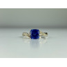 925 STERLING SILVER IOLITE & CZ RING SIZE 6.75