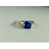 925 STERLING SILVER IOLITE & CZ RING SIZE 6.75