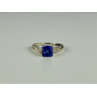 925 STERLING SILVER IOLITE & CZ RING SIZE 6.75