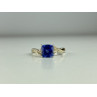 925 STERLING SILVER IOLITE & CZ RING SIZE 6.75