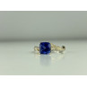 925 STERLING SILVER IOLITE & CZ RING SIZE 6.75