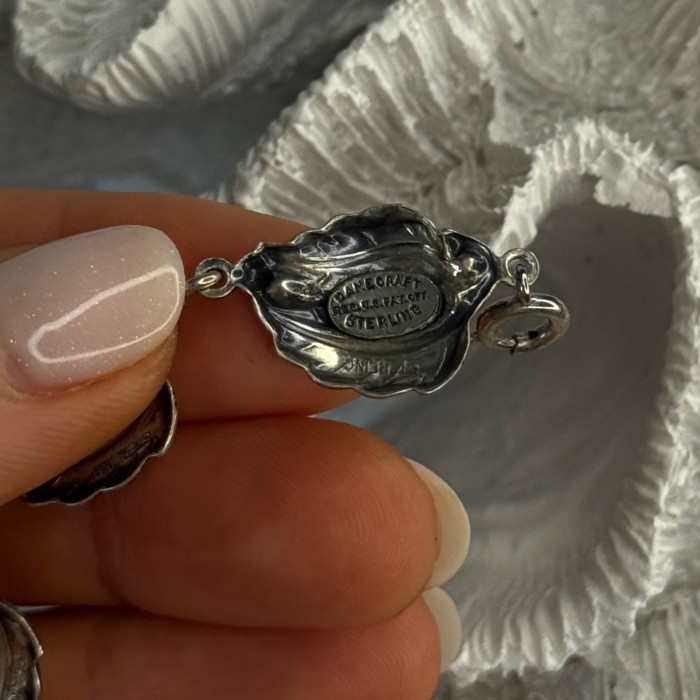 Vintage 925 Sterling Silver Danecraft Leaves Bracelet Length 7