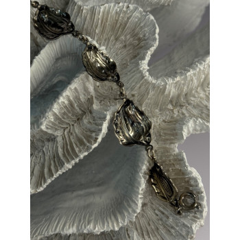 Vintage 925 Sterling Silver Danecraft Leaves Bracelet Length 7