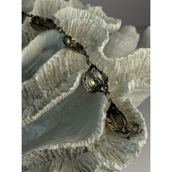 Vintage 925 Sterling Silver Danecraft Leaves Bracelet Length 7