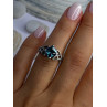 925 Sterling Silver Aquamarine Ring Size 6