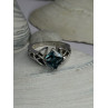 925 Sterling Silver Aquamarine Ring Size 6