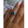 925 Sterling Silver Aquamarine Ring Size 6