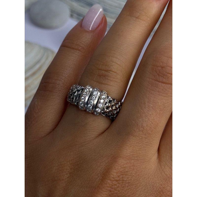 Dyadema Italy 925 Sterling Silver Cz Ring Size 9