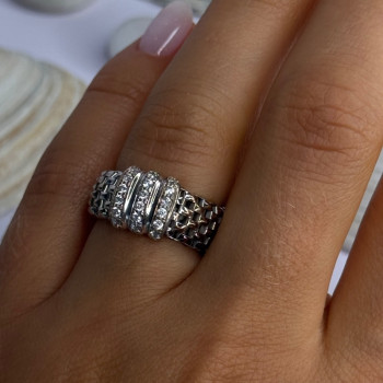 Dyadema Italy 925 Sterling Silver Cz Ring Size 9