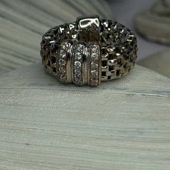 Dyadema Italy 925 Sterling Silver Cz Ring Size 9