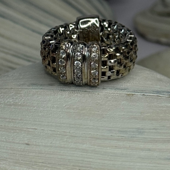 Dyadema Italy 925 Sterling Silver Cz Ring Size 9