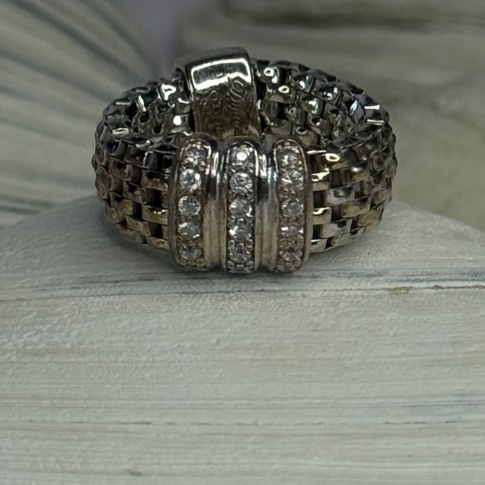 Dyadema Italy 925 Sterling Silver Cz Ring Size 9