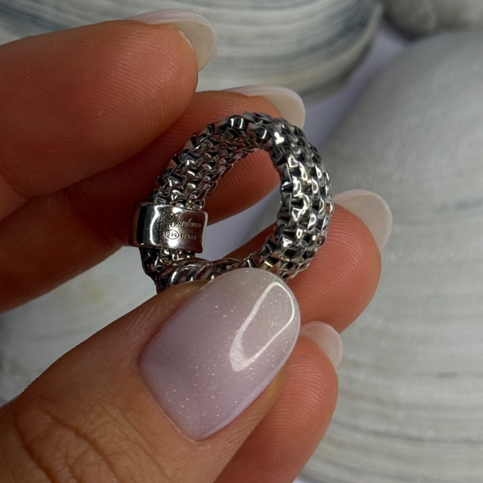 Dyadema Italy 925 Sterling Silver Cz Ring Size 9