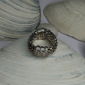 Dyadema Italy 925 Sterling Silver Cz Ring Size 9