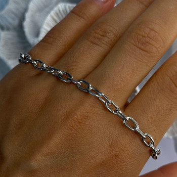 925 Sterling Silver Heart & Key CZ Bracelet Length 7.5